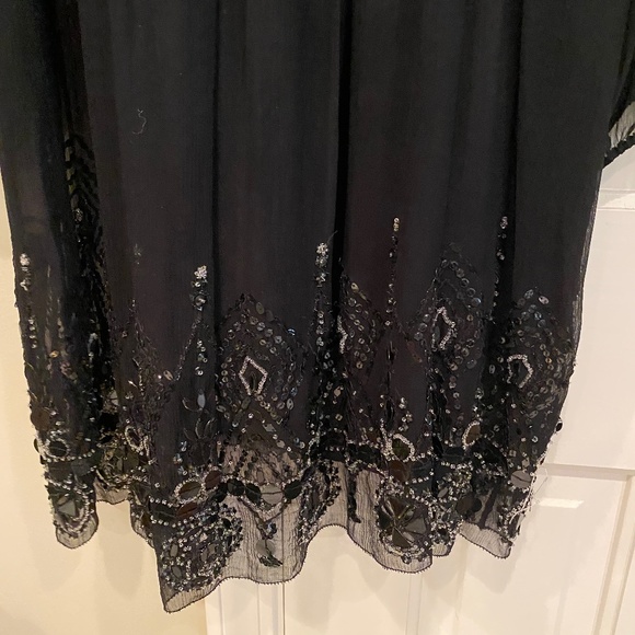 Elie Tahari Silk Chiffon Beaded Sheer Dress - Picture 4 of 5